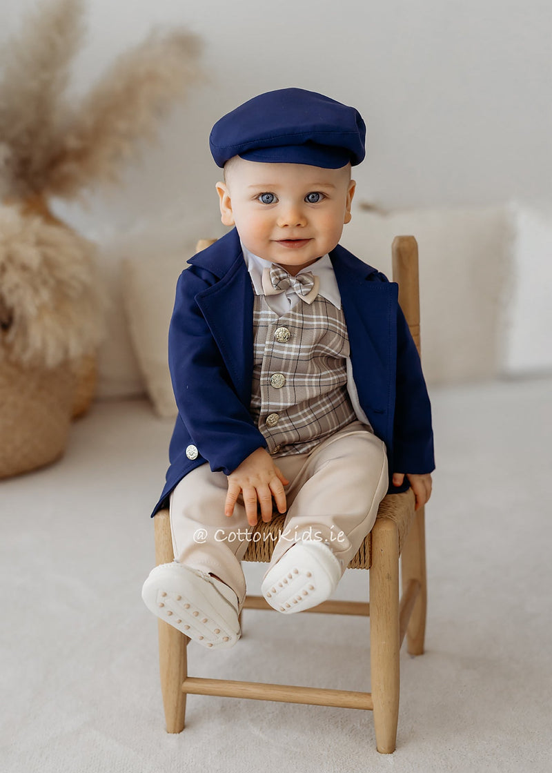 Elegant Baby Boy Christening Suit Set Navy (Finn)