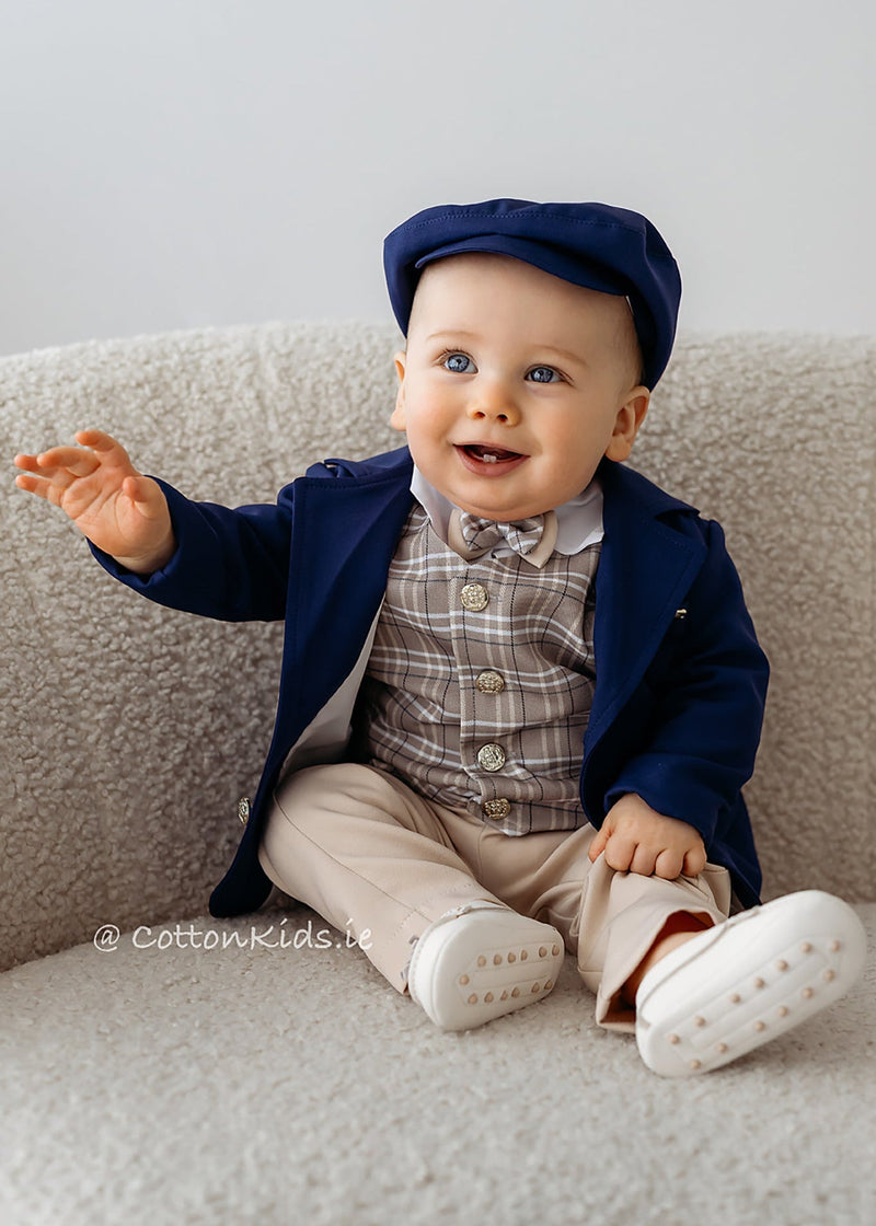 Elegant Baby Boy Christening Suit Set Navy (Finn)