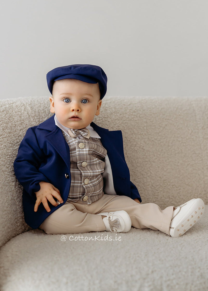 Elegant Baby Boy Christening Suit Set Navy (Finn)