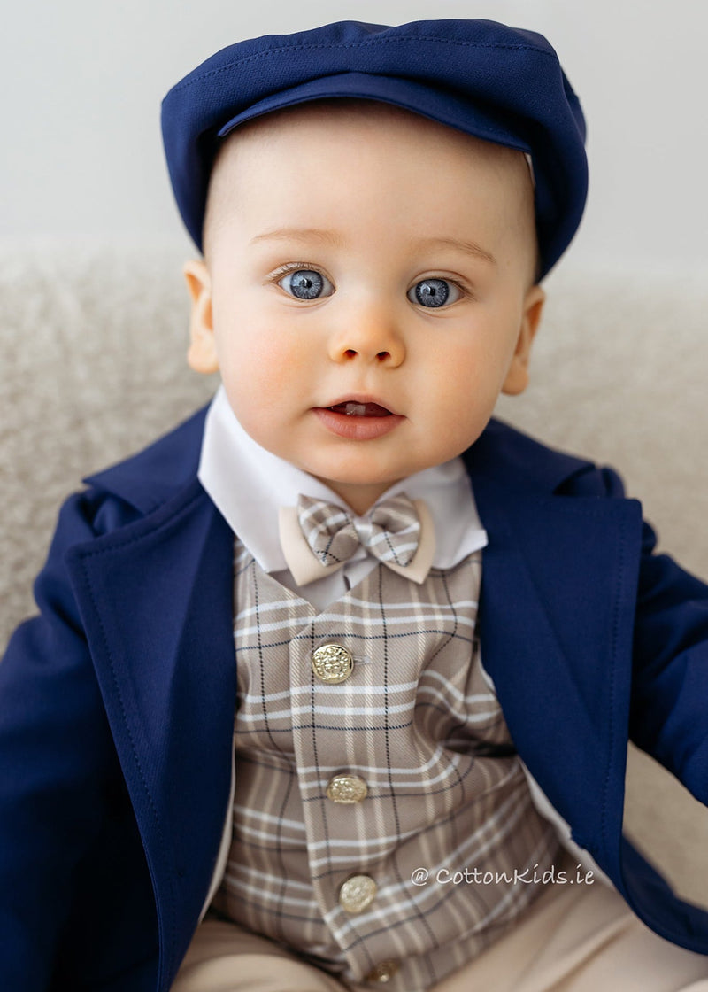 Elegant Baby Boy Christening Suit Set Navy (Finn)