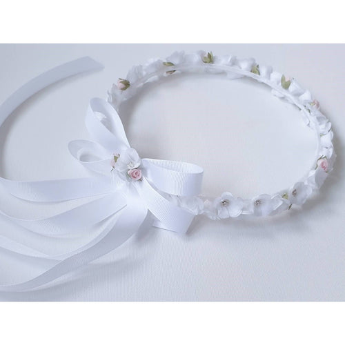 Elegant White Faux Flower Wreath (W - 328) - CottonKids.ie - Girl - Hair Accessories - 