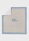 Elephant Embroidered Striped Baby Blanket (Mayoral)