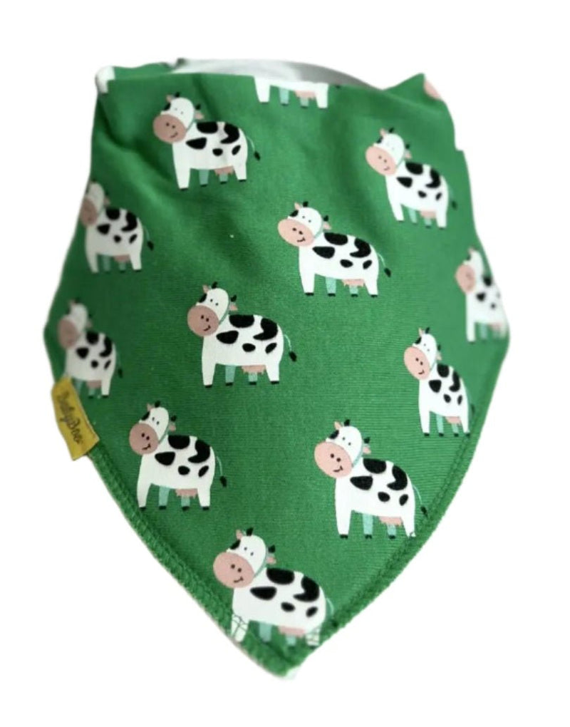 Emerald Green Bessie Cow Organic Cotton DribbleBoo Bandana Bib