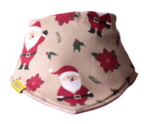 Fawn Santa & Poinsettia DribbleBoo Bandana Bib