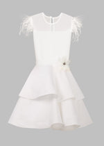 Feather-Trimmed Formal Dress for Girls - Three Colors, Pre-Order Exclusive - CottonKids.ie - 11-12 year - 13-14 year - 3 year