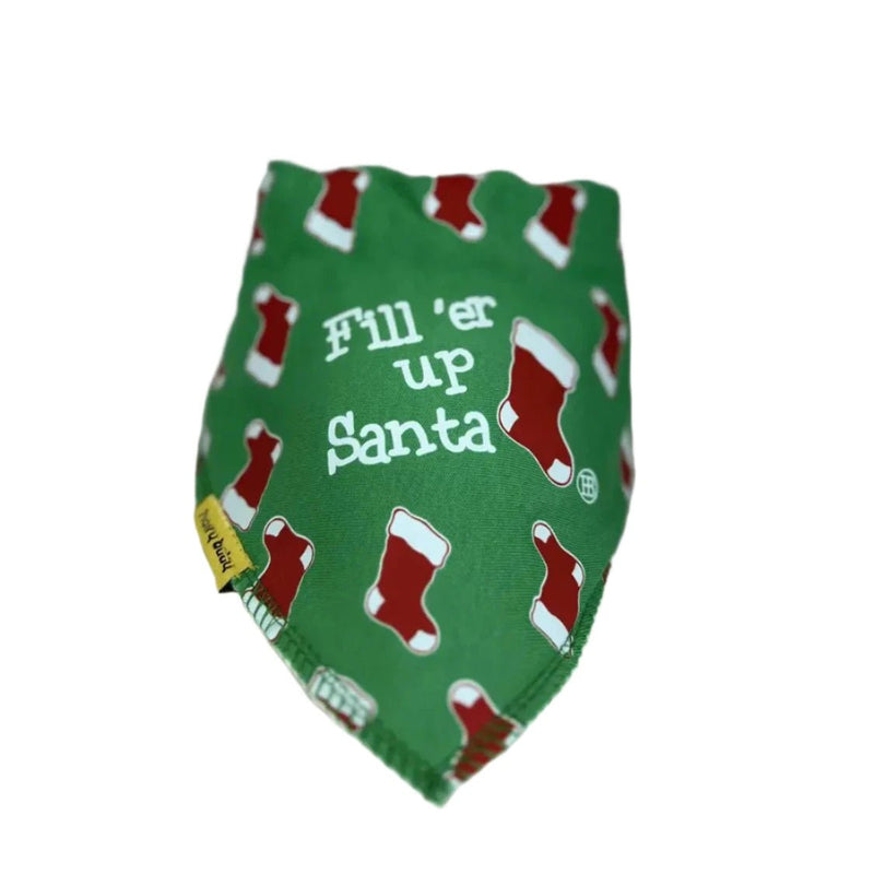 Fill 'Er Up Santa Organic Cotton Bandana Bib