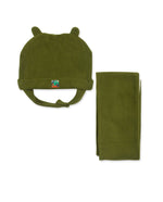 Fleece Hat & Scarf Boy Khaki Green (Tuc Tuc)