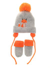 Fox Woolly Hat and Mittens Set