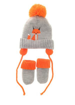 Fox Woolly Hat and Mittens Set