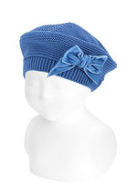 FRENCH BLUE Girls Beret with Velvet Bow