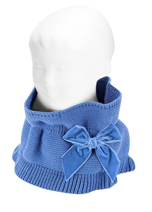FRENCH BLUE Girls Scarf with Velvet Bow