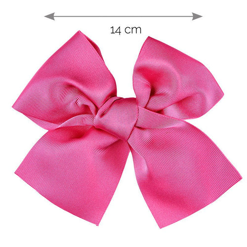 FUCSIA 14cm - Hair Clip With Large Grossgrain Bow