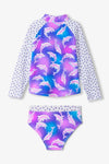 Girl Airbrush Dolphins Rashguard Set