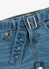 Girl Blue Flared Denim Jeans with Belt