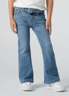 Girl Blue Flared Denim Jeans with Belt