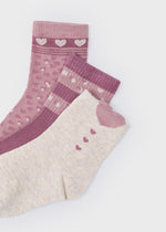 Girls' 3 - Piece Heart Sock Set (Mayoral)