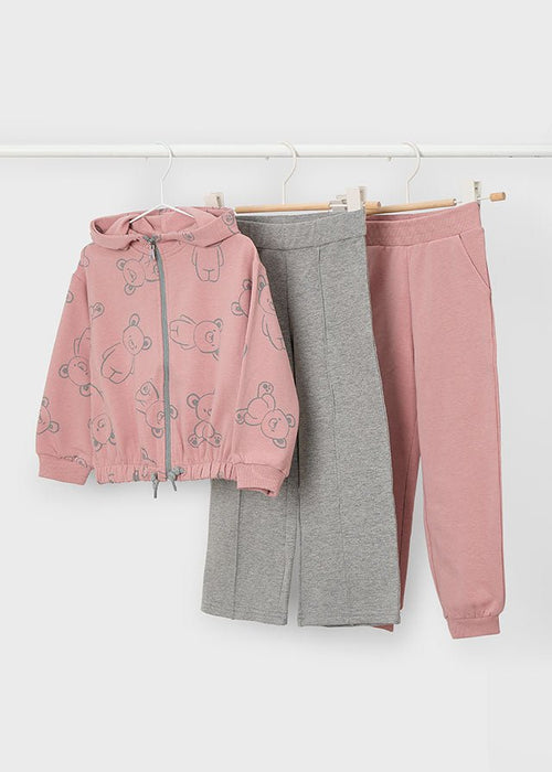 Girls 3 - Piece Tracksuit with Bear Print
