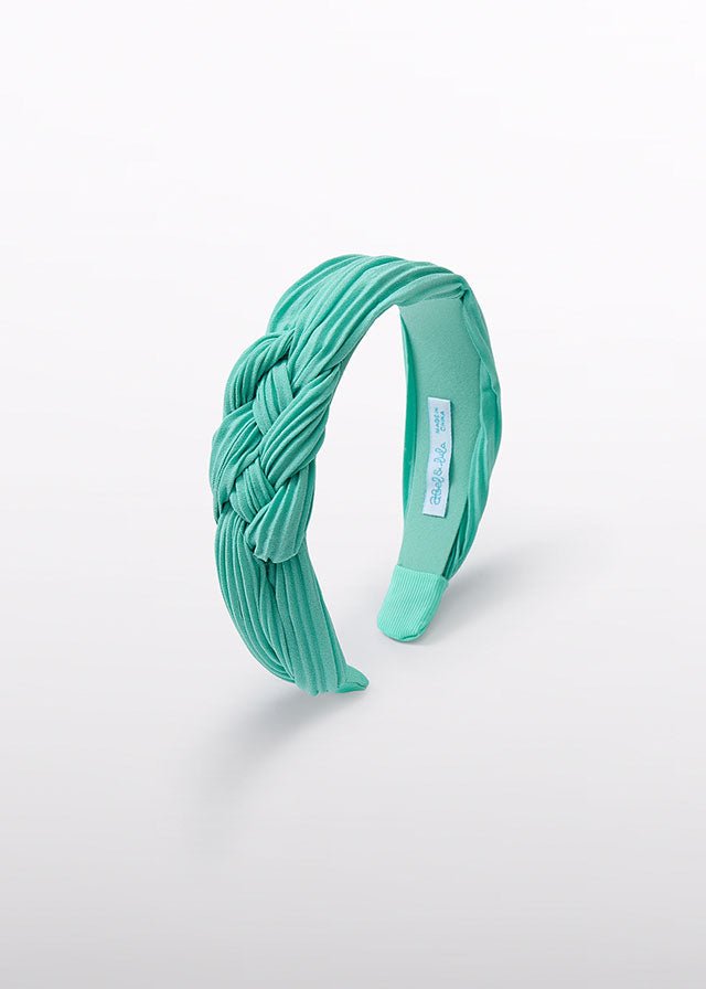 Girls Aqua Green Gauze Twist Headband
