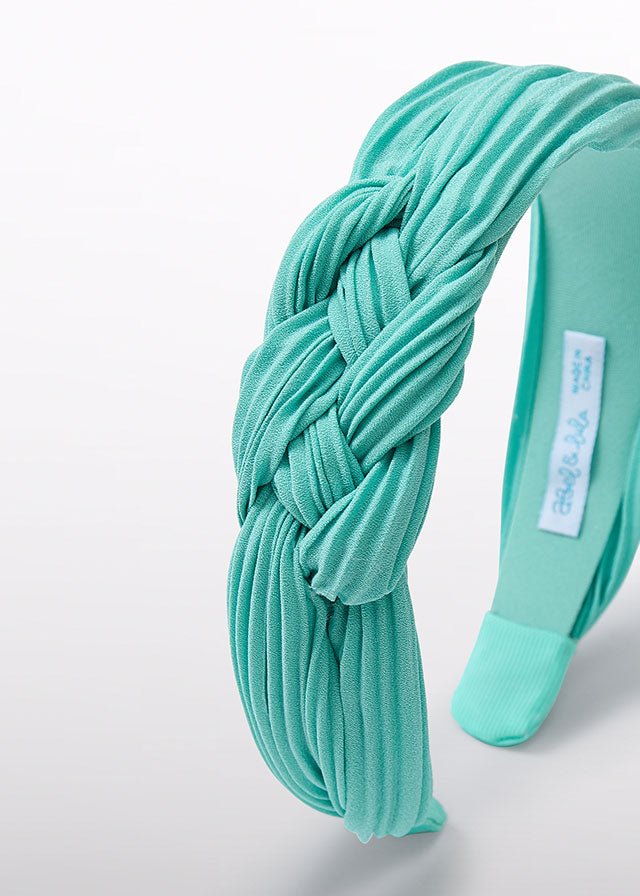 Girls Aqua Green Gauze Twist Headband