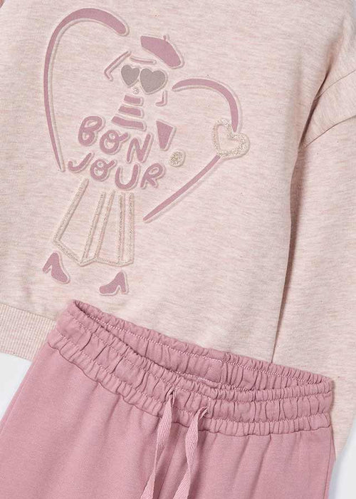 Girls' Beige and Pink Tracksuit Set (Mayoral)