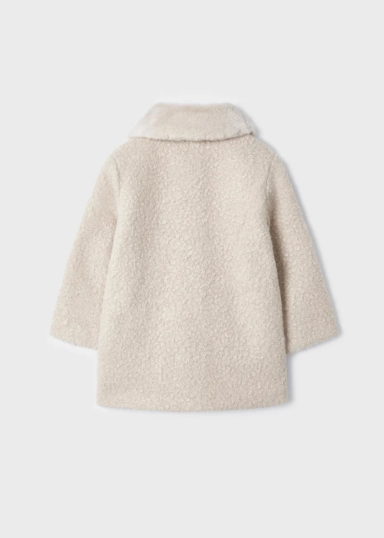 Girls Beige Bouclé Coat (mayoral)