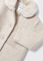 Girls Beige Bouclé Coat (mayoral)