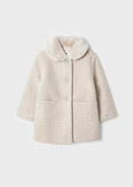 Girls Beige Bouclé Coat (mayoral)