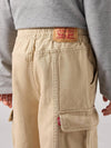 Girls Beige Cotton Baggy Cargo Trousers