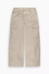 Girls Beige Cotton Baggy Cargo Trousers