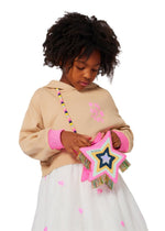 Girls Beige Hoodie Dress