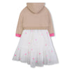 Girls Beige Hoodie Dress
