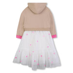 Girls Beige Hoodie Dress
