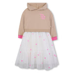 Girls Beige Hoodie Dress