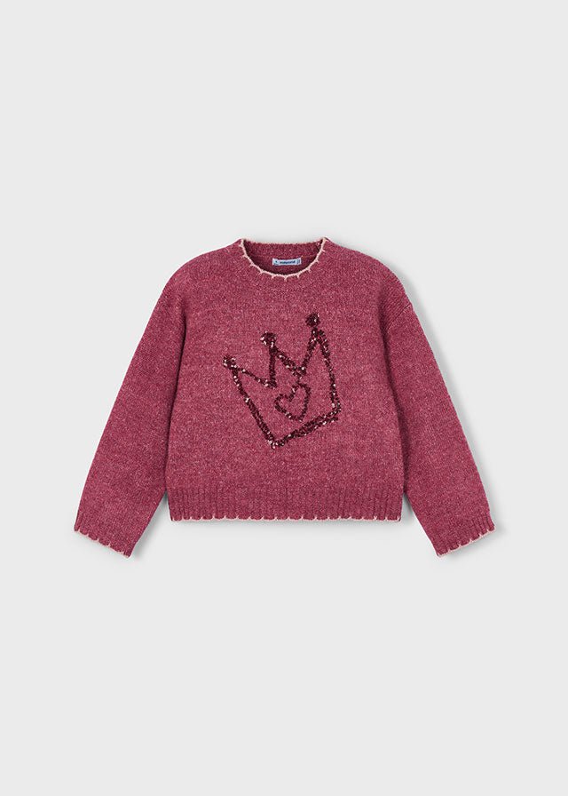 Girls Berry Jumper with Sequin Crown