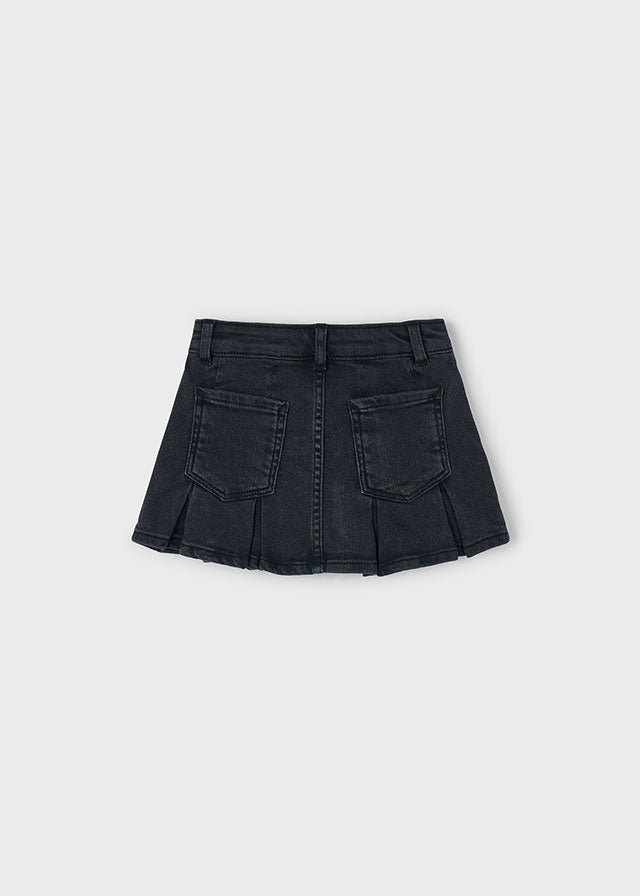 Girls Black Denim Skirt