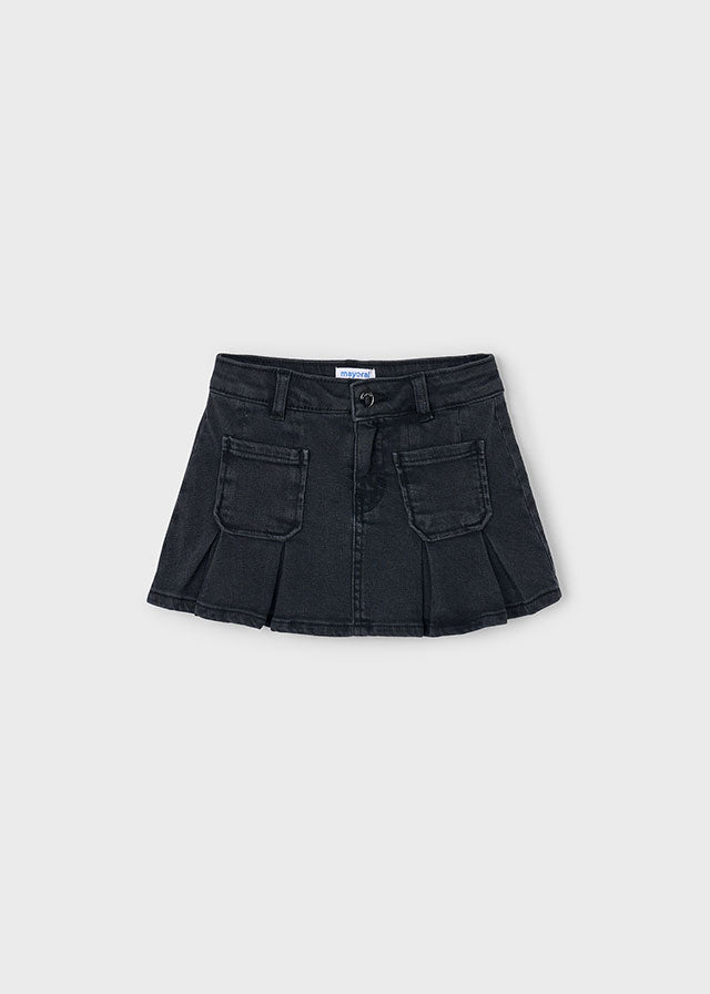 Girls Black Denim Skirt