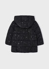 Girls Black Heart Puffer Coat (mayoral)