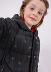 Girls Black Heart Puffer Coat (mayoral)