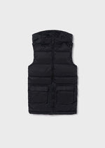 Girls Black Hooded Gilet Jacket (Mayoral)