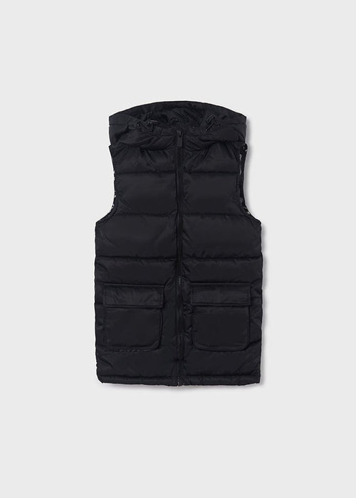 Girls Black Hooded Gilet Jacket (Mayoral)