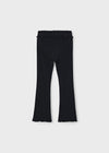 Girls Black Rib Knit Flare Leggings