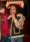 Girls Black Sherpa - Trim Vest