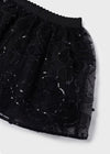 Girl's Black Tulle Skirt with Sequins