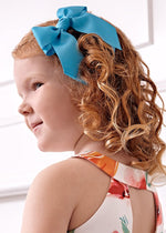 Girls Blue Bow Hair Clip (12cm) (Abel & Lula)