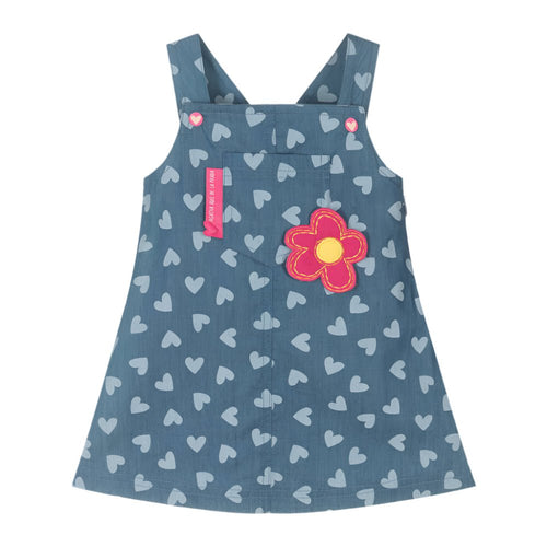 Girls Blue Chambray Heart Dress