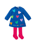 Girls Blue Cotton Heart Dress Set (Agatha Ruiz de la Prada)