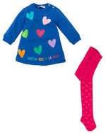 Girls Blue Cotton Heart Dress Set (Agatha Ruiz de la Prada)