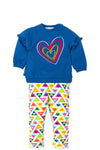 Girls Blue Cotton Heart Leggings Set (Agatha Ruiz de la Prada)