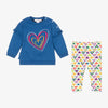 Girls Blue Cotton Heart Leggings Set (Agatha Ruiz de la Prada)