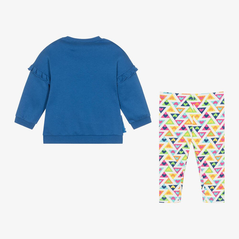 Girls Blue Cotton Heart Leggings Set (Agatha Ruiz de la Prada)